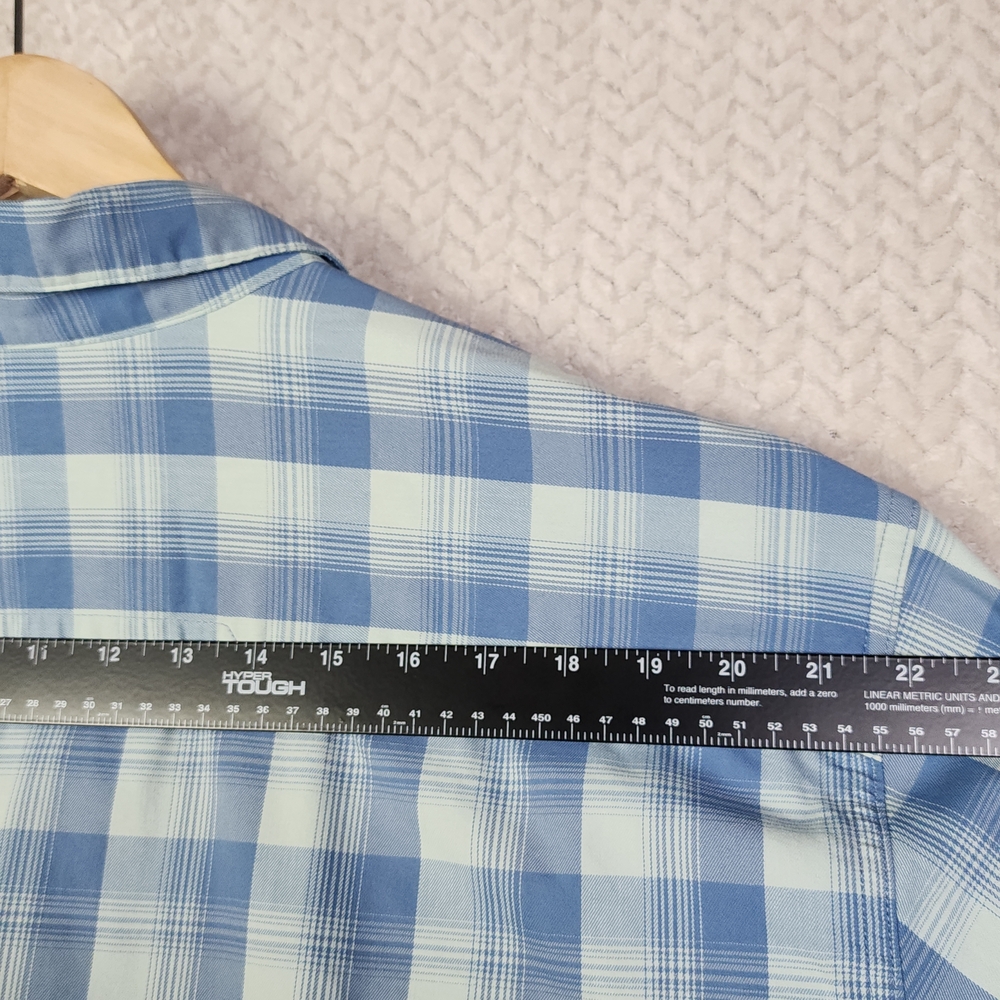 Wrangler Regular Fit Blue Short Sleeve Button Down Shirt Mens 3xl - Picture 8 of 9